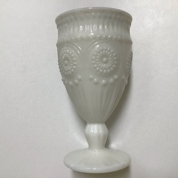 The Pioneer Woman Adeline Snow Milk Glass Goblet Tumbler Chalice White Gibson - Picture 5 of 16